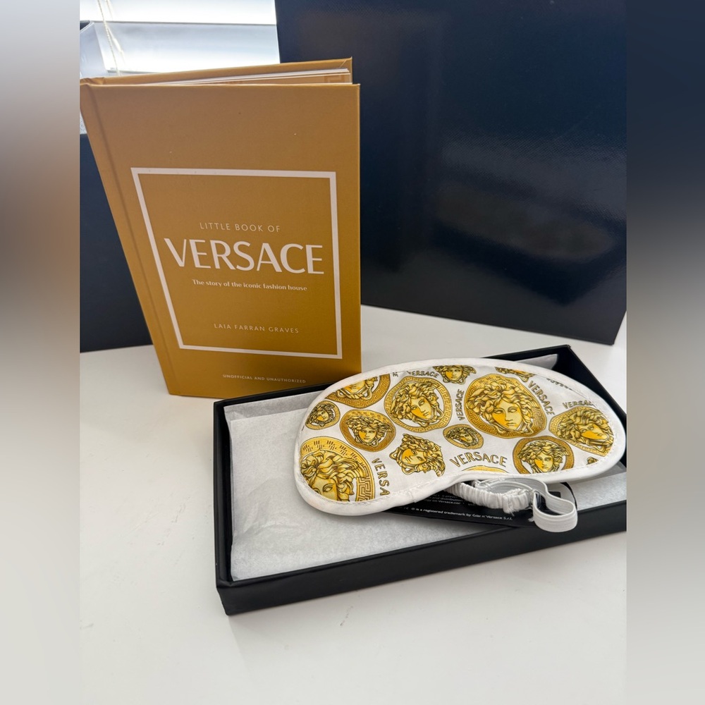 NWT Versace Medusa Amplified eye mask & lil book of Versace